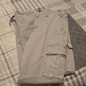 American Eagle Outfitters Men's Light Gray Cargo Pants
